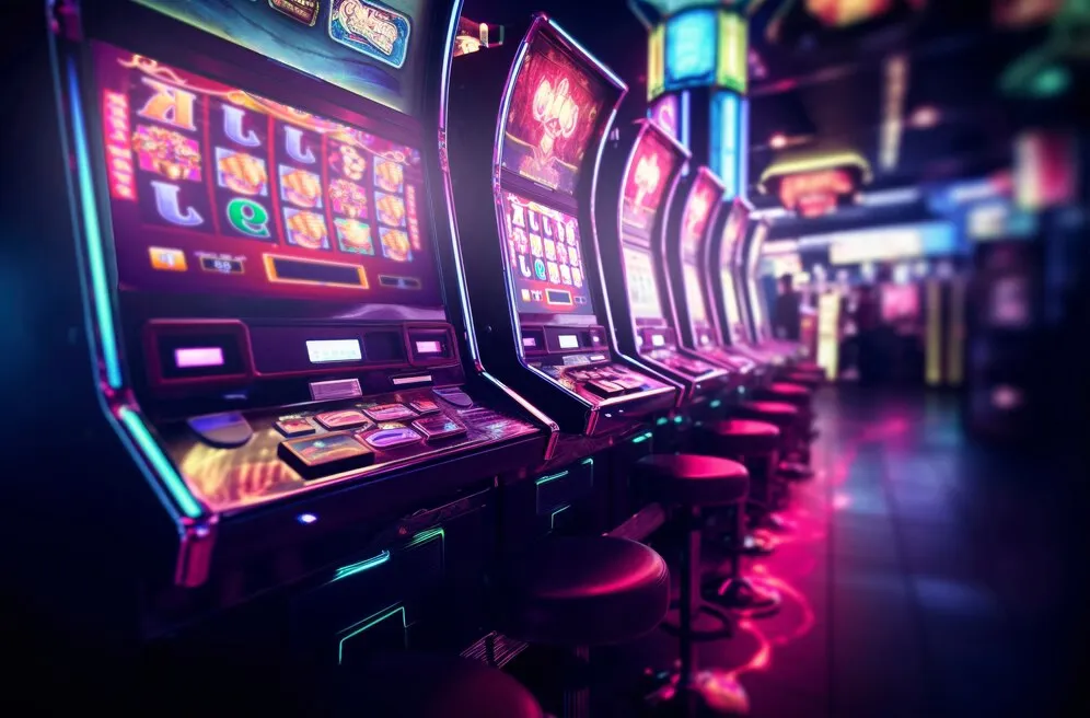 Detail shot of a premium slot screen featuring bright icons, fluid movement, and high-quality artwork